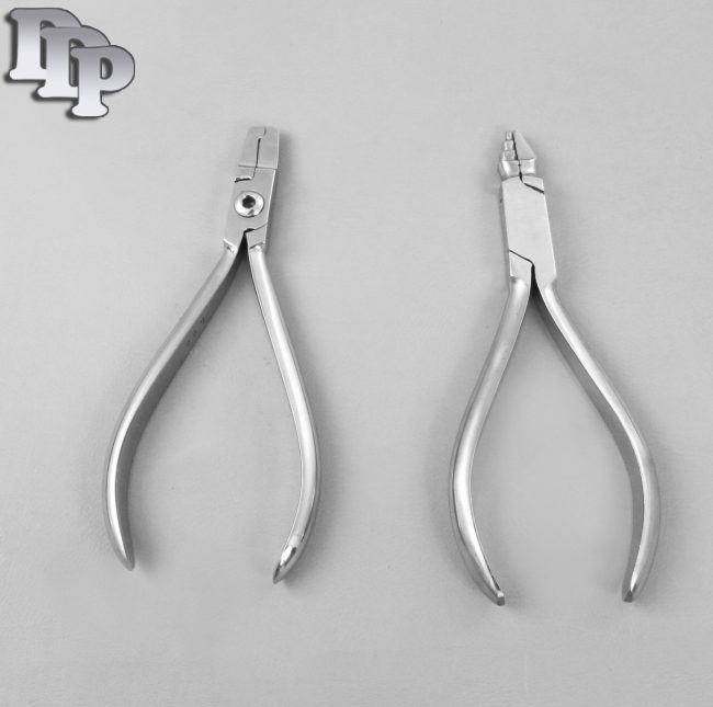 Set of 2 Primary Crown Crimping Plier & Young Plier Orthodontic Instruments