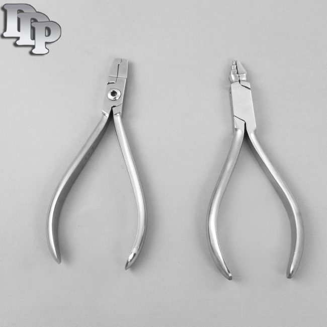 Set of 2 Primary Crown Crimping Plier & Young Plier Orthodontic Instruments