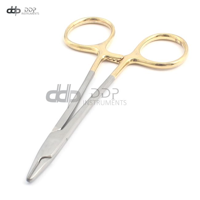 TC Halsey Needle Holder 6"smooth gold surgical suture Dental surgery W/TC Insert