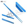 Thumb Dressing Forceps Tweezers 24" Extra-long Serrated Tip Blue Coated