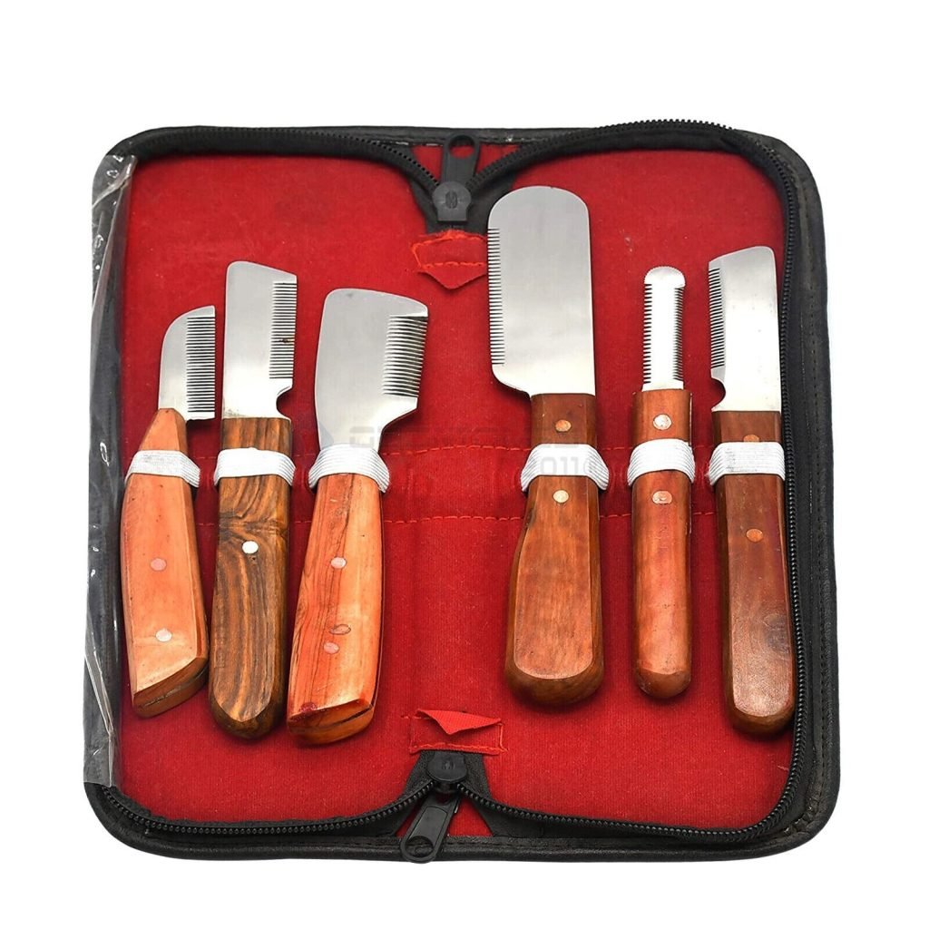 Wooden Handed 6 x Pet Grooming Handle Dog Stripping Knife comb Cat,Dog