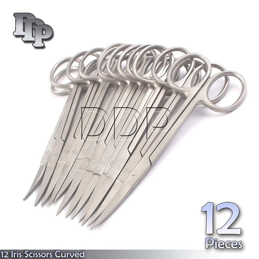12 Iris Scissors 4.5" Curved Surgical Dental Instruments