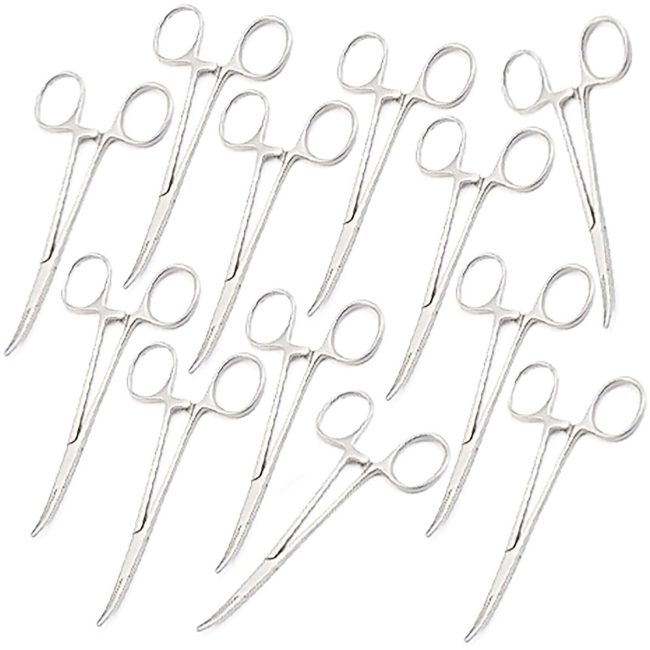 12 NEW 5" Mosquito Curved Locking Hemostat Forceps Stainless OR Grade