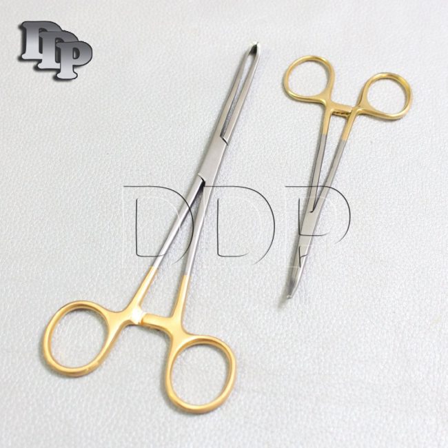 2 GOLD SUTURE  KIT MOSQUITO 5" CVD + ALLIS TISSUE FORCEPS 7.5" 5X6 T