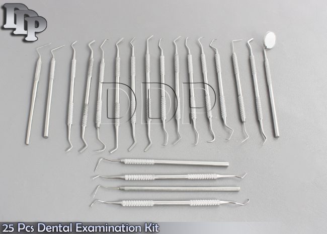 25 Pcs Dental Examination Kit Standard Instrument Hygiene Premium Instruments