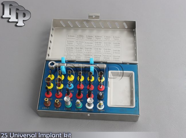 25 Pieces Universal Implant Kit Basic Dental Instruments