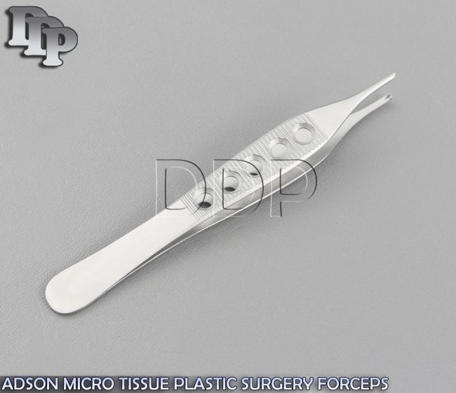 3 PCS ADSON MICRO TISSUE PLASTIC SURGERY FORCEPS 1X2 TEETH W/ FENESTRATED HANDLE