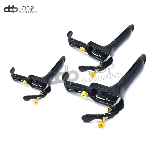 3 PCS Black Coated Pederson Vaginal Speculum S-M-L OB/GYN Instruments