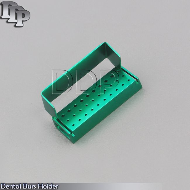 30 Holes Dental Aluminum Bur Burs Holder Box Autoclave Green Color DN-2089