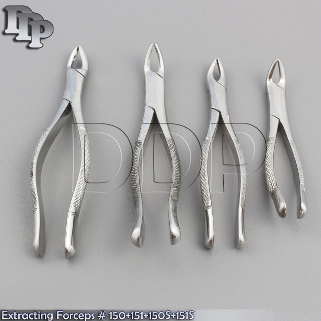 4 O.R GRADE PREMIUM QUALITY DENTAL EXTRACTING FORCEPS # 150+151+151S+150S