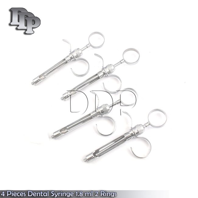 4 Pieces Of Anesthetic Dental Syringe 1.8 ml 2 Rings Instruments