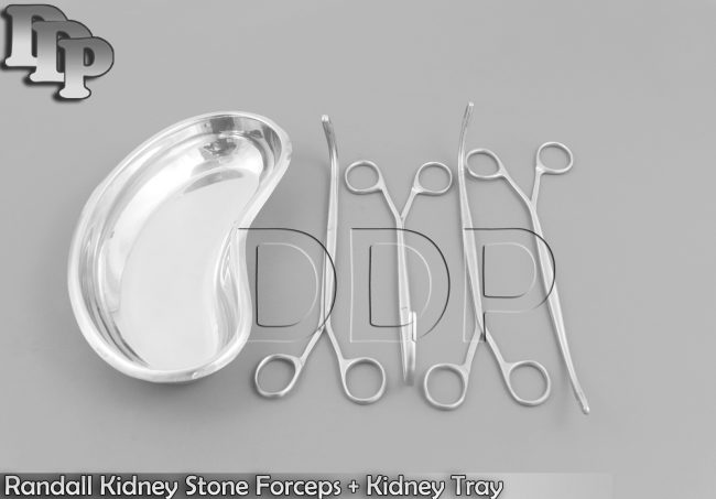 4 Randall Kidney Stone Forceps + 1 Kidney Tray 8" Surgical & Veterinary