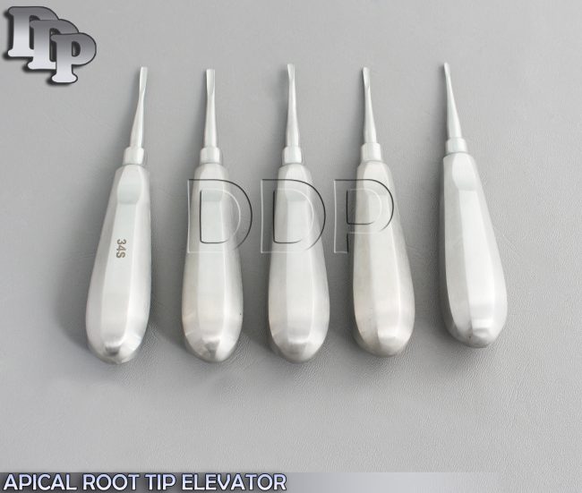 5 PCS STRAIGHT DENTAL SURGERY EXTRACTING APICAL ROOT TIP ELEVATOR