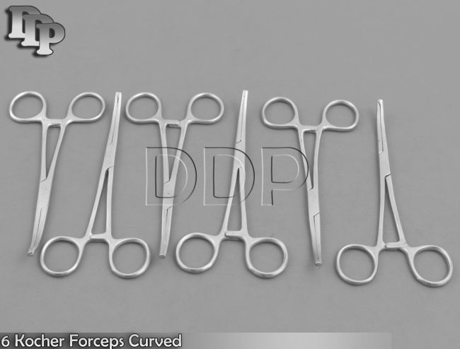 6 Kocher Hemostat Forceps Curved 6" New Surgical Instruments