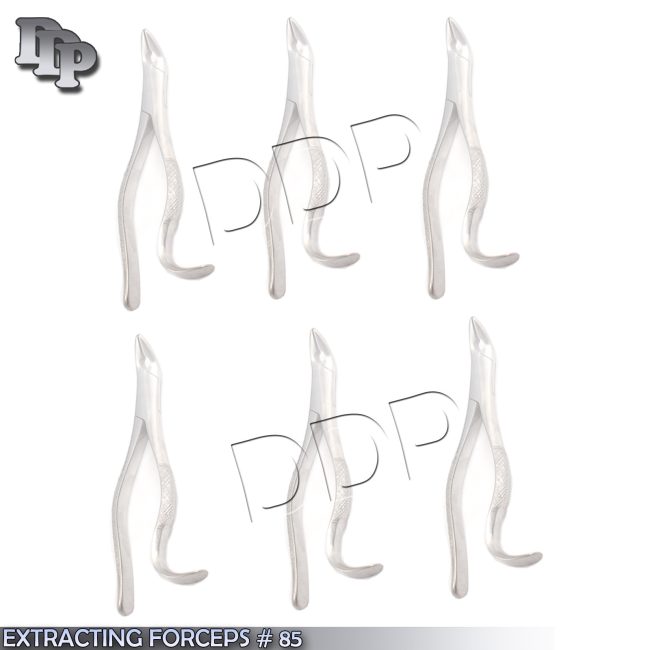 6 PIECES OF EXTRACTING FORCEPS # 85 DENTAL SURGICAL INSTRUMENTS