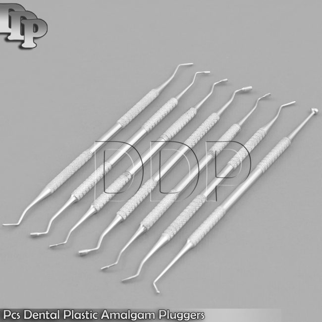 7 Pcs Dental Plastic Amalgam Composite Serrated Pluggers Burnisher Filling Set