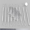 9 GOLDMAN-FOX Curettes & Scalers Set With Mirror Dental Instruments PR-112
