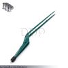 Bayonet Bipolar Forceps 12" Green Electrosurgical Instruments EL-048