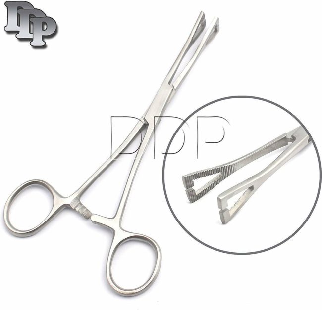Body Piercing Slotted Pennington Clamp Forceps 6'' Tongue Belly Lip Nose