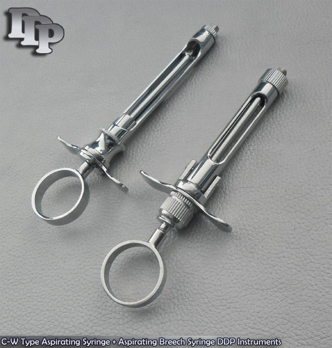C-W Type Aspirating Syringe + Aspirating Breech Syringe Instruments