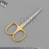 CUTICLE MANICURE PEDICURE NAIL CURVED SCISSOR 3.5" NEW GOLD HANDLE BTS-201