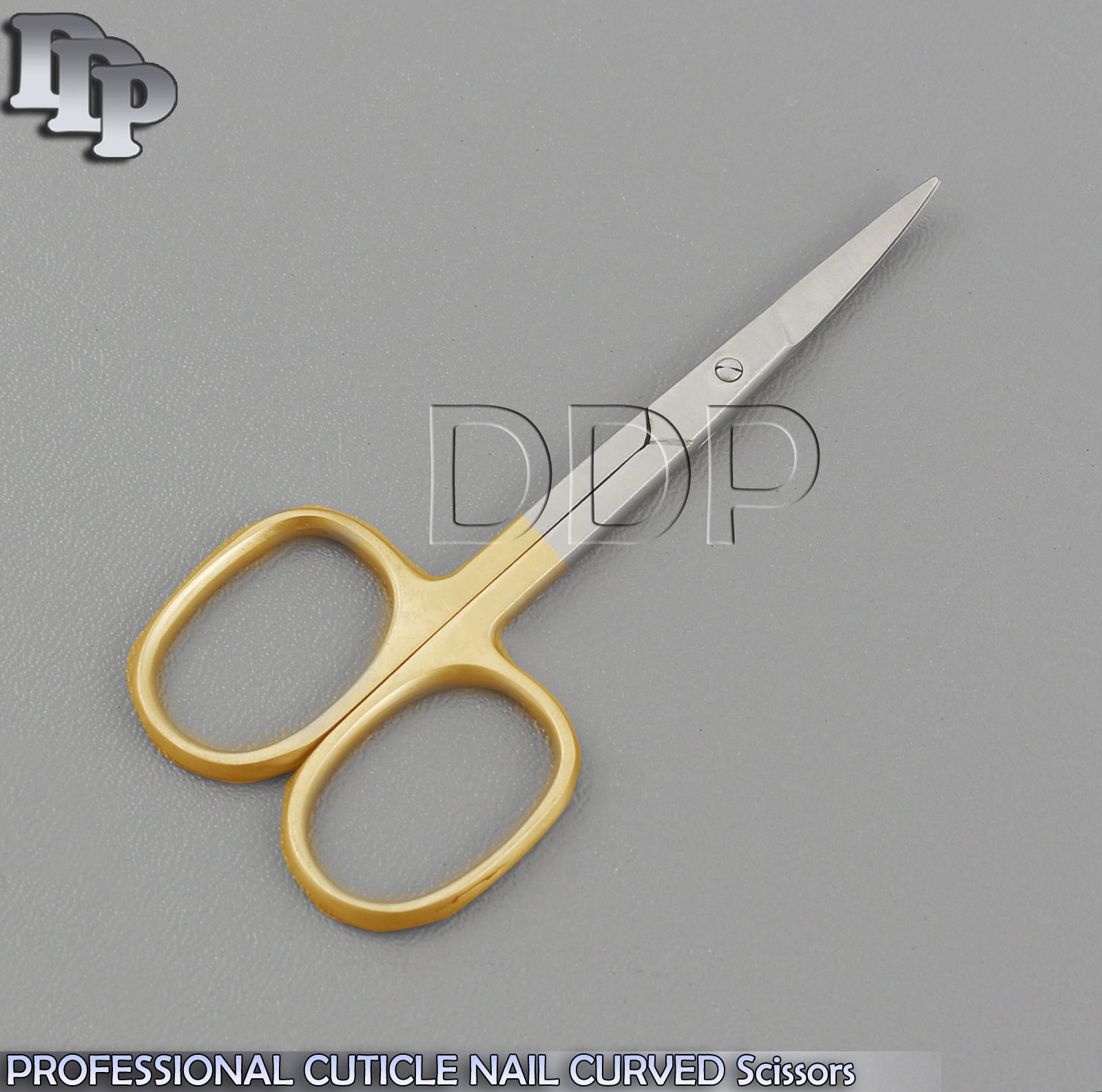 CUTICLE MANICURE PEDICURE NAIL CURVED SCISSOR 3.5" NEW GOLD HANDLE BTS-201