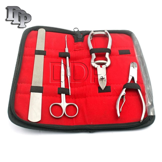 Chiropody Instruments Kit, Podiatry Toe Nail Clipper Nipper File Scissors,BTS-68