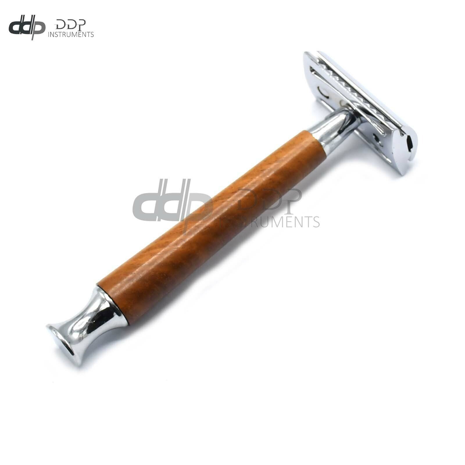 Classic Double Edge Wood Shaving Safety Razor Long Handle Shaver BTS-303 - Image 3