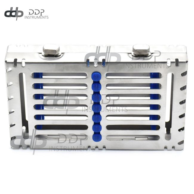 Dental 7 Instruments Sterilization Cassette Tray Racks Double Turn Lock ST-009