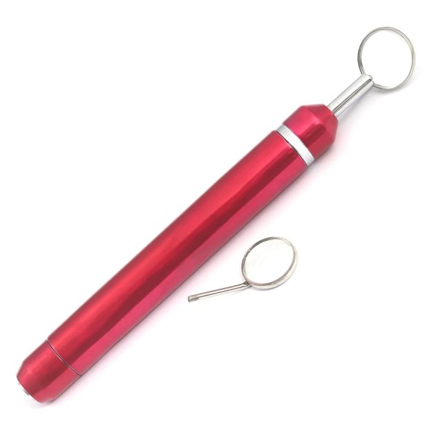 Dental Mirror WITH LIGHT (Red Color) Dental Instruments