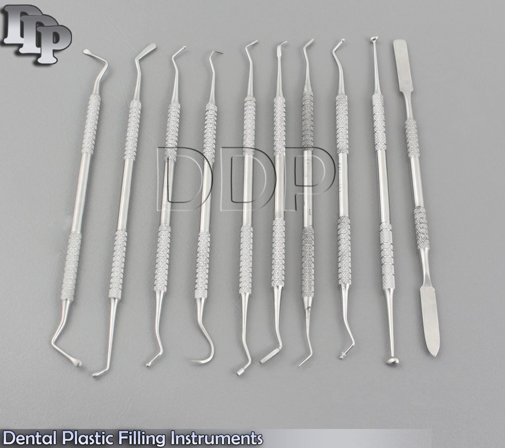 Dental Plastic Filling , Bone Curette, Excevator, Burnisher 10 Pcs