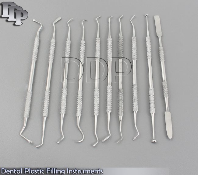 Dental Plastic Filling , Bone Curette, Excevator, Burnisher 10 Pcs
