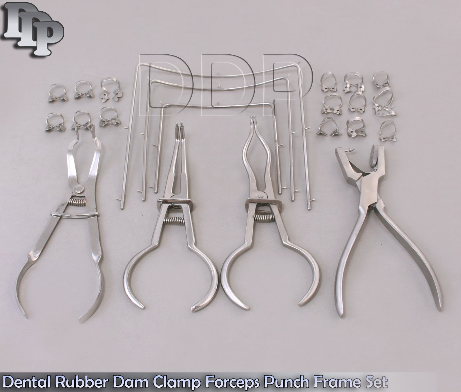 Dental Rubber Dam Clamp Forceps Punch Frame Set 22 Pieces DN-533 - Image 3