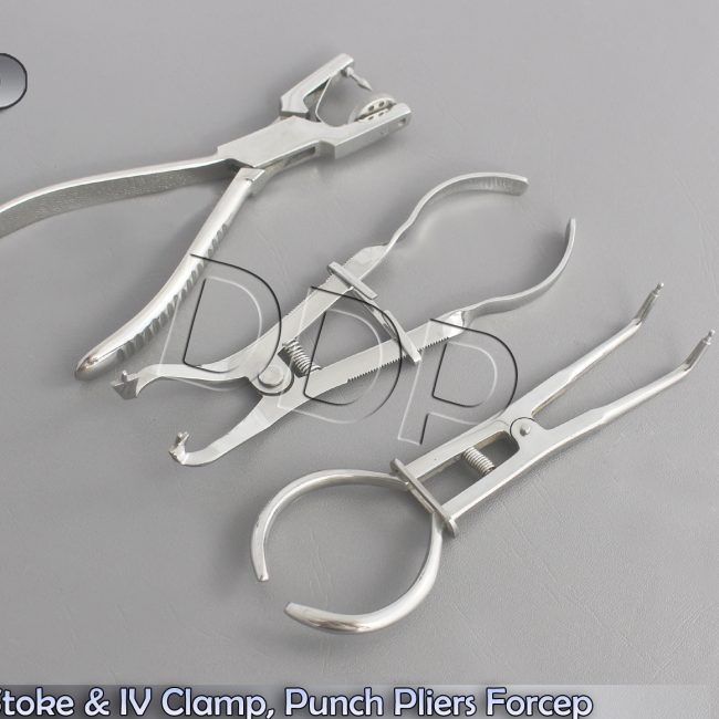 Dental Stoke & IV Clamp, Punch Pliers Forcep orthodontic instruments Stainless