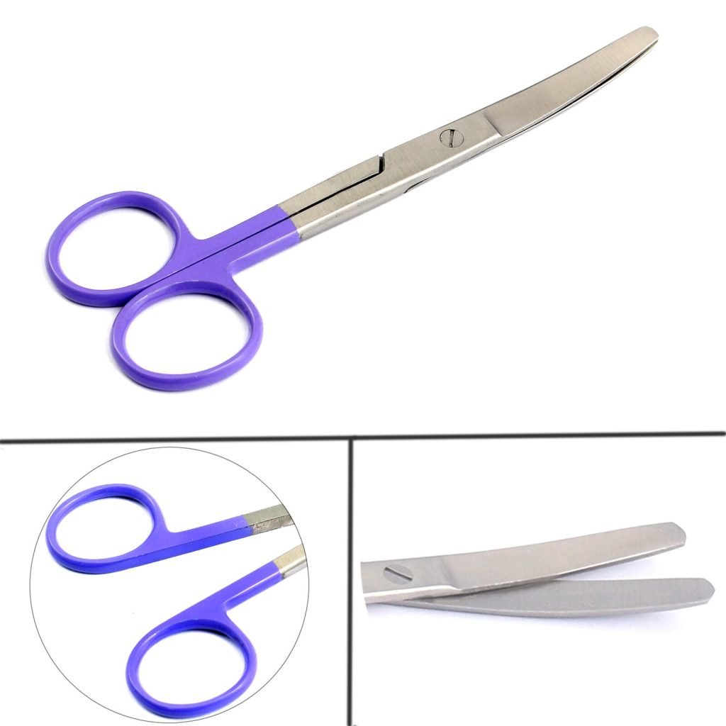Dissecting Operating Scissors 5.5" Blunt/Blunt Curved Color Handle (Purple)