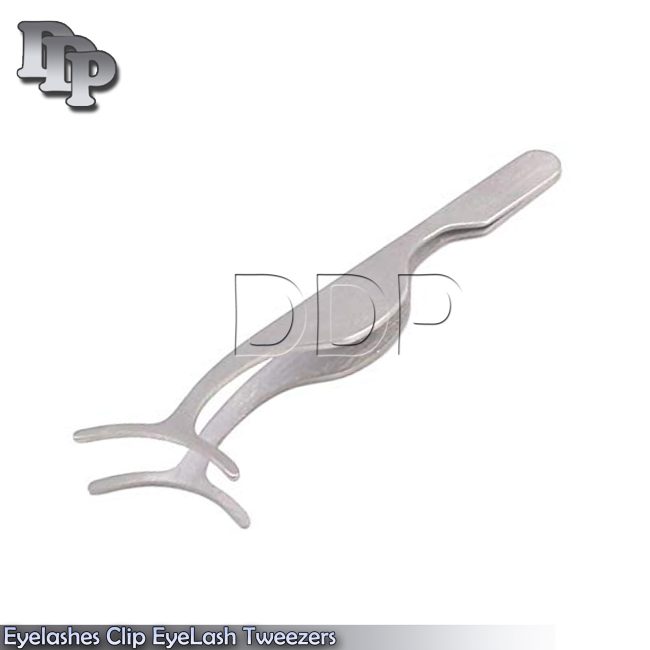 False Eyelashes Extension Applicator Remover Clip Tweezers Nipper (Silver)