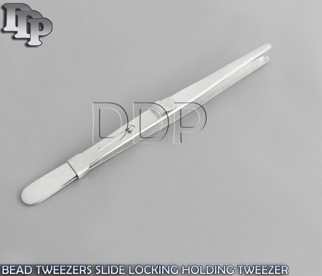 GEM & DIAMOND STONE TWEEZERS LOCKING JEWELRY TWEEZER SLIDE LOCK FINE TIP-A+ QLTY