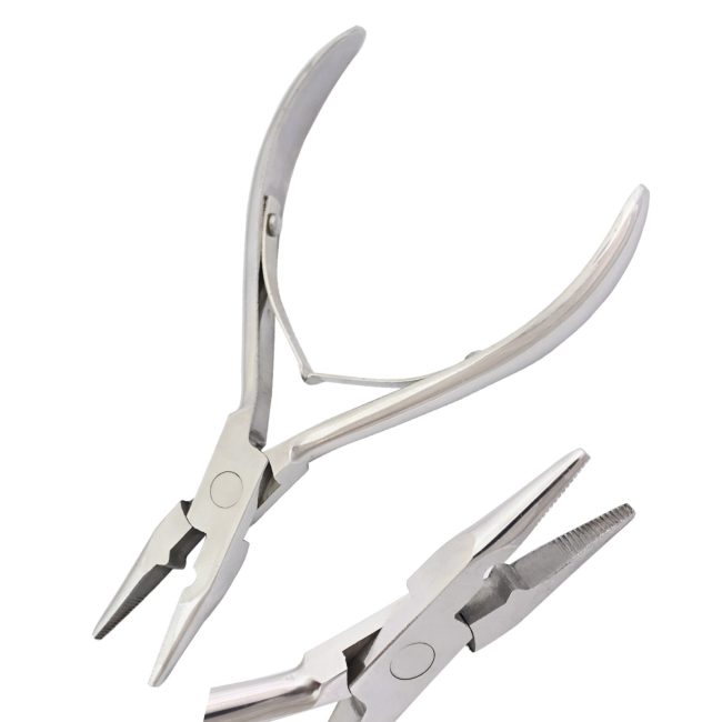 Hair Extension Pliers 5.5'' Styling Hair Tools Point Tip Silver DP-037