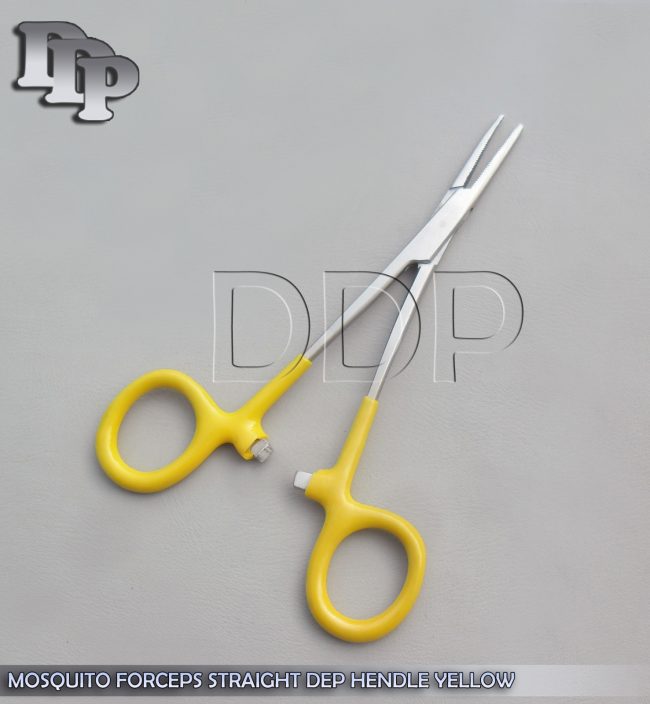 Hemostats Mosquito Forceps Surgical Instruments, Yellow Dep Handle 5" Straight