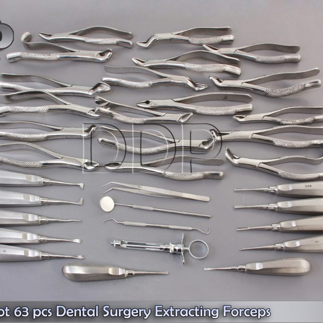 Huge Lot 63 Pc Dental Surgery Extracting Forcep Extraction Elevator Plier DN-575