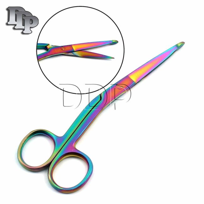 Knowles Bandage Scissors 5.5'' Angled Multi Color Rainbow Surgical Instruments