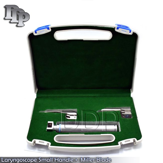 Laryngoscope Small Handle  + 2 Miller Blade #00 And #0 Ent Anesthesia Set