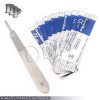 (Lot of 50) Scalpel Blades #10 with #3 Metal Handle Suitable for Dermaplaning