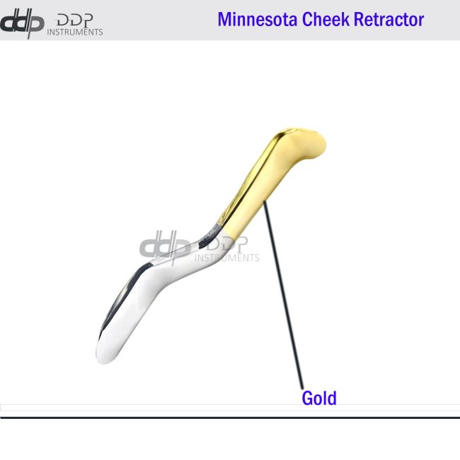 Minnesota Cheek Retractor Half Gold Surgical Dental Instruments