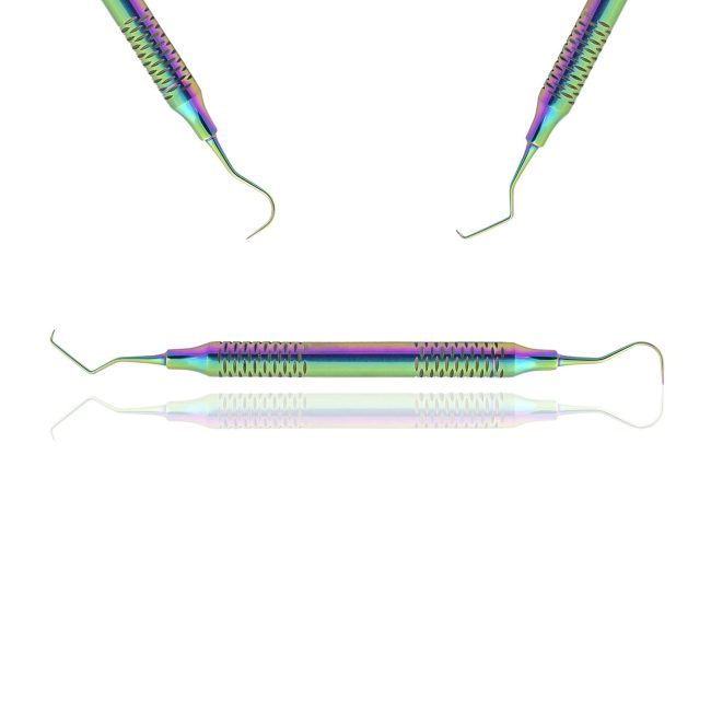 Multi Rainbow Coated Dental Explorer 23/17A  Double Ended Hollow Handle DN-2478