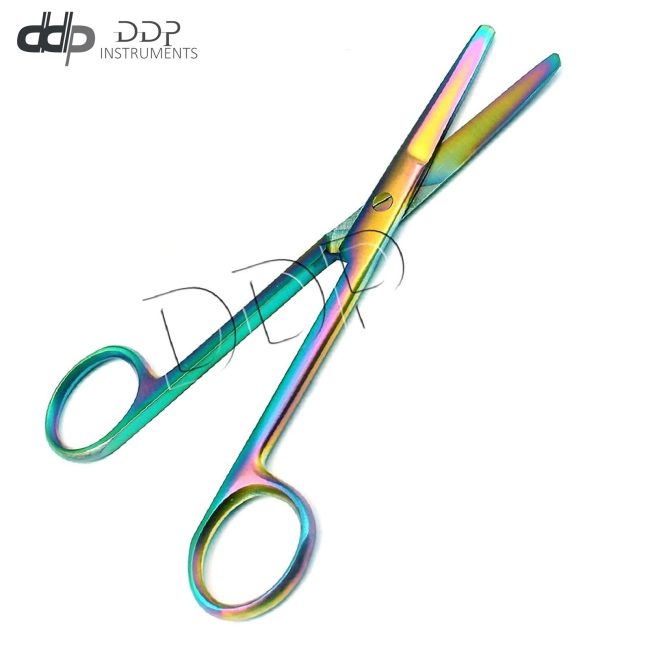 Multi Titanium Color Rainbow Mayo Scissors 5.5" Straight Stainless Steel