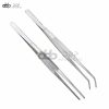 New 2 Pcs 12" 30cm Reptile Feeding Tongs Tweezers Curved Stainless Steel
