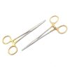 New Set of 2 Each O.R Grade Gold HEMOSTATS/Locking Forceps 5.5" Straight