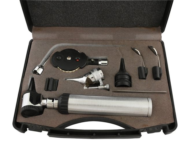 Ophthalmoscope & Otoscope Medical ENT Diagnostic Set Stainless Steel NT-956