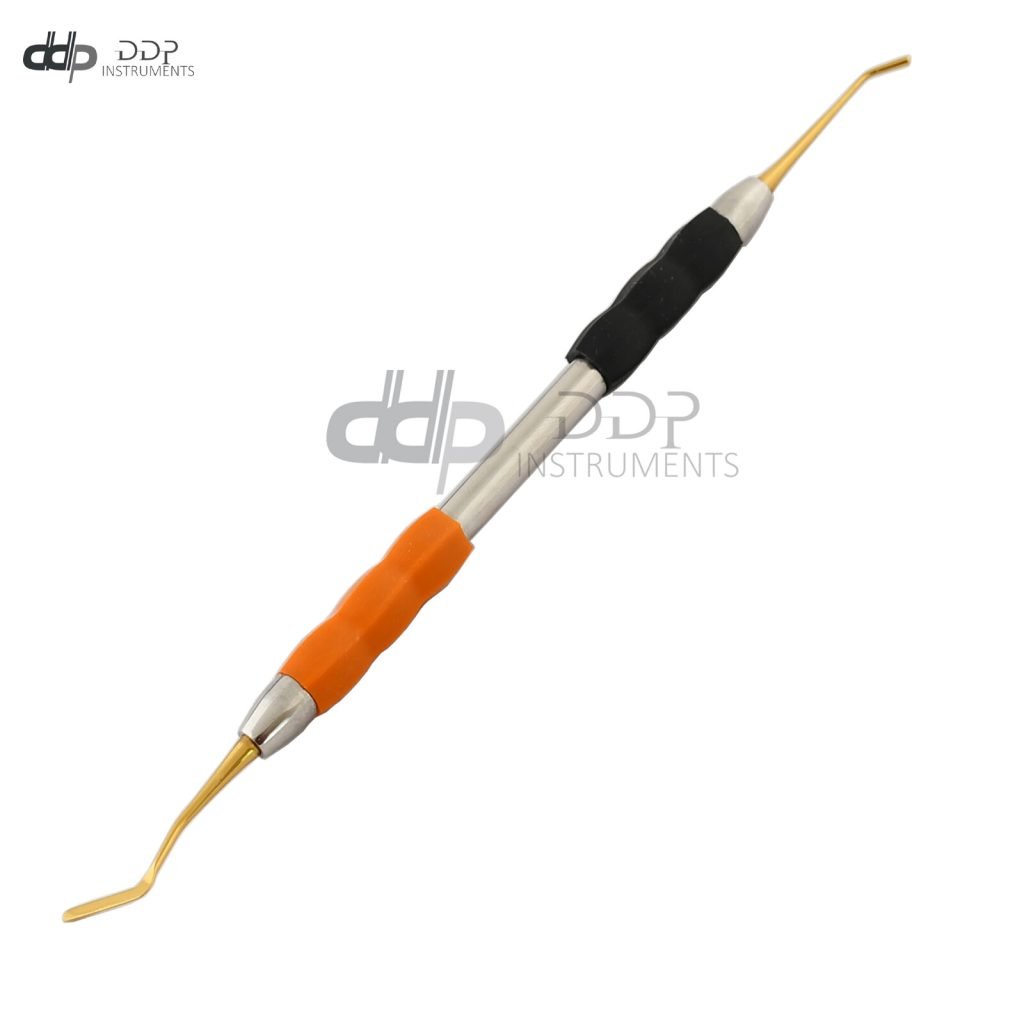 Orange/Black Silicon Grip Handle Dental Filling Surgical Instruments DN-2249